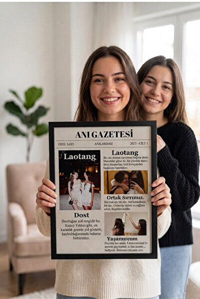 ÇELİKLER HEDİYE Kişiye Özel Anı Gazetesi Çerçevesi Fotoğraflı Gazete Tasarımı...