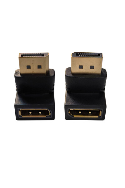 KEEPRO Display port L tipi 90 derece dişi erkek çevirici 2'li set