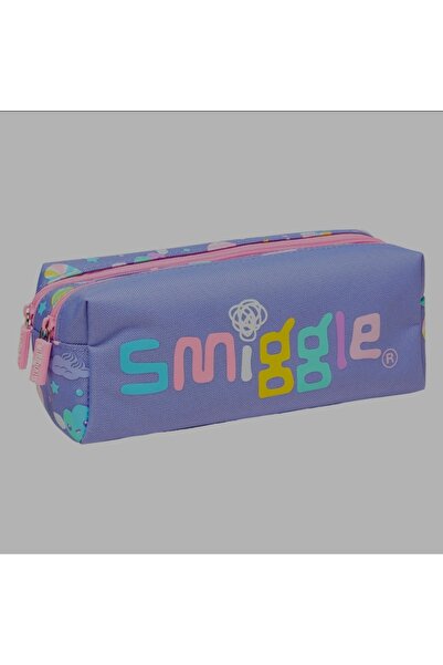 SMIGGLE Çift Gözlü Çift Fermuarlı Mor Kalem Kutusu