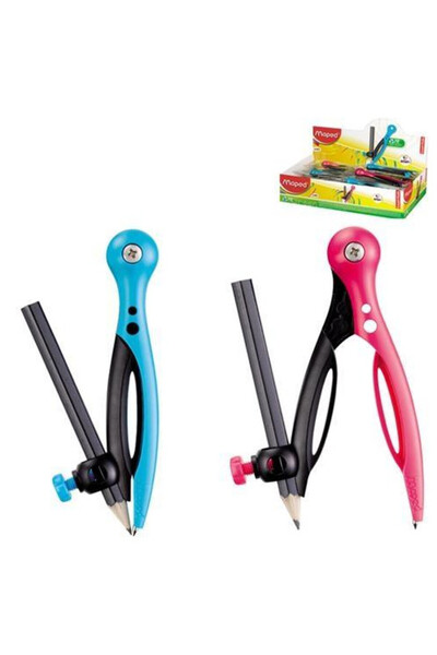 Maped Compas Essential multicolor cu creion si fibra de sticla
