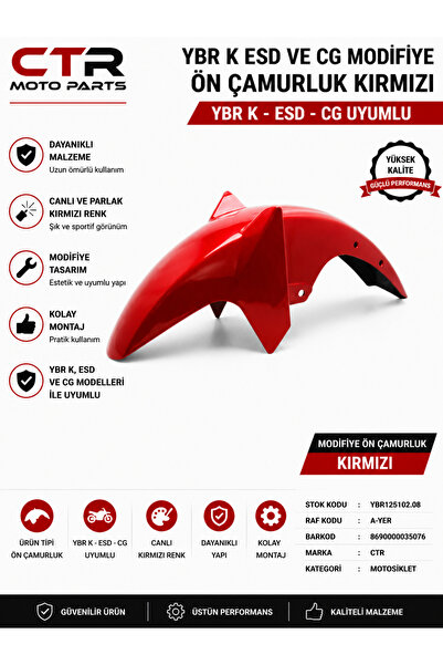 CTR YBR K ESD ve CG Modifiye Ön Çamurluk Kırmızı