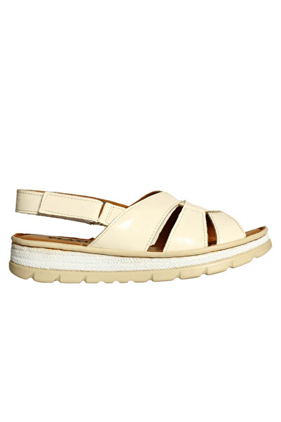 Platin Beige Patent Leather Women's Sandals