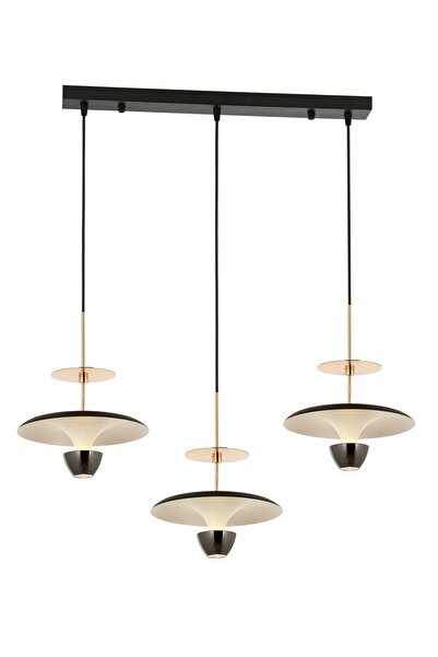 Avonni AV-5300-3Y-BSY-B Siyah Boya Modern Avize LED Metal H: 100 cm, WxD: 80x...