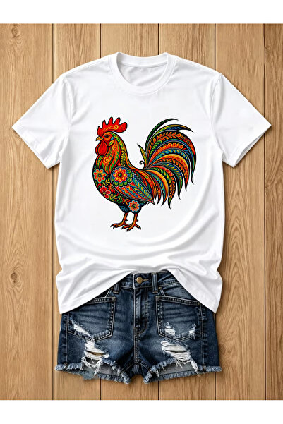 En22 Y2K, Round Neck T-Shirt, Spring Summer Women'S Clothing, Colorful Rooste...