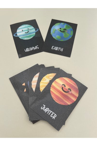 Loyameri Kidsshop Space-Planets Cirt Cirtli Activity and Educational Cards with Summer Eraser Pen
