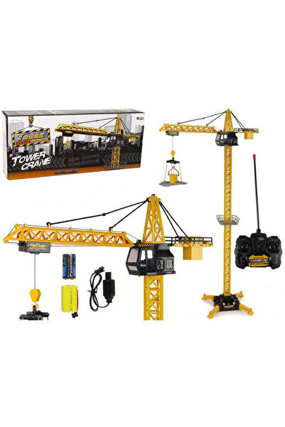 LeanToys Lean Toys RC tower crane, 183 cm, remote control and lifting accesso...