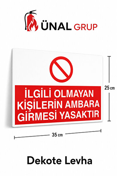 ünalgrup Sign Prohibiting Unauthorized Persons from Entering the Area 35X25 c...