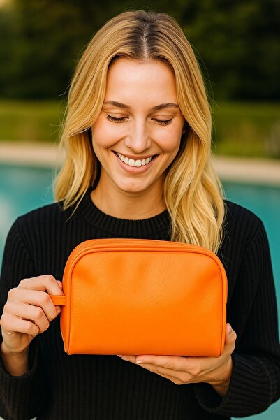 Empressco Stylish and Convenient Plain Pattern Makeup Bag, Easy to Carry and ...