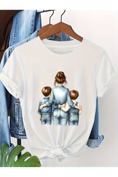 212Wear تي شيرت مطبوع عليه رسومات Mother Warmth، قميص كاجوال بأكمام قصيرة ويا...