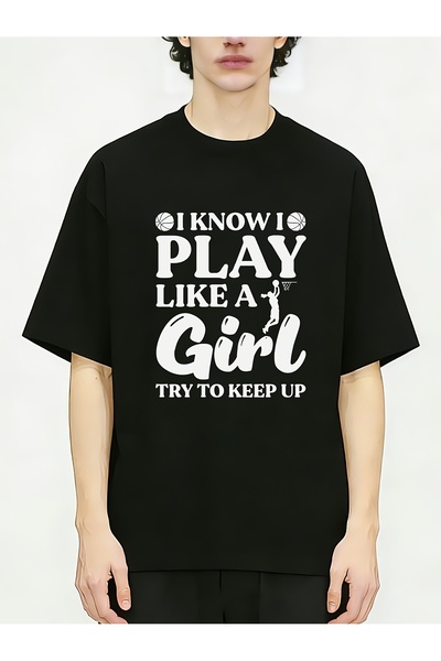12 HERTZ تيشيرتات قطنية للرجال بتصميم كرة السلة وعبارة "Know I Play Like A Gi...