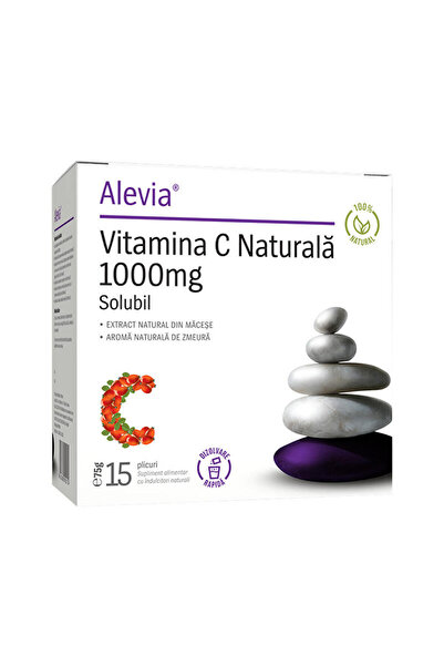 Alevia Vitamina C Naturala Solubila 1000mg 15 plicuri
