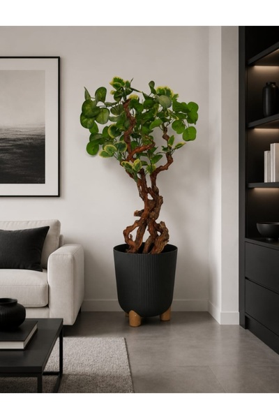 YEŞİLADA Yapay Bonsai Bonzai Ağacı 70 Cm Boy Doğal Kıvrımlı Ağaç Gövdesi