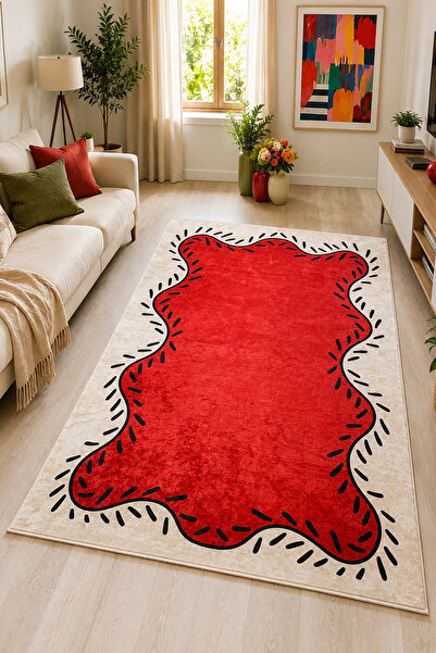 Chilai Home ORCHAT ORANGE Makinede Yıkanabilir Kaymaz Taban Leke Tutmaz Dijit...