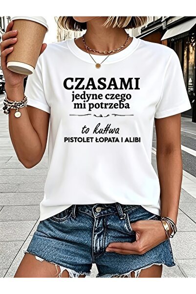 En22 تي شيرت نسائي مطبوع عليه عبارة "Czasami Wszystko Jest Takie Proste" بالل...