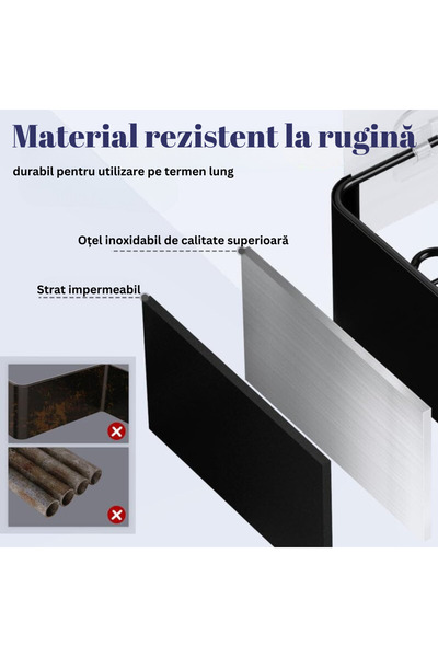 Simply Joy Set de 2 rafturi pentru baie și duș, Simply Joy, din oțel inoxidabil, cu instalare ușoară și fără găurire, 32 x 12 x 6 cm, Negru
