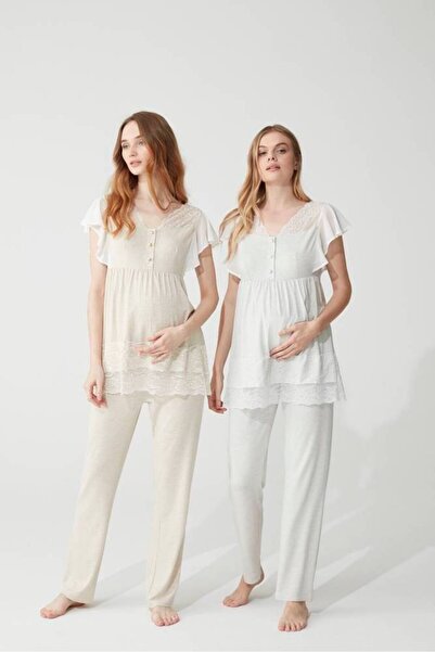 FIRST STYLE Turkish Two-Piece Maternity Set with Soft, Comfortable Material i...