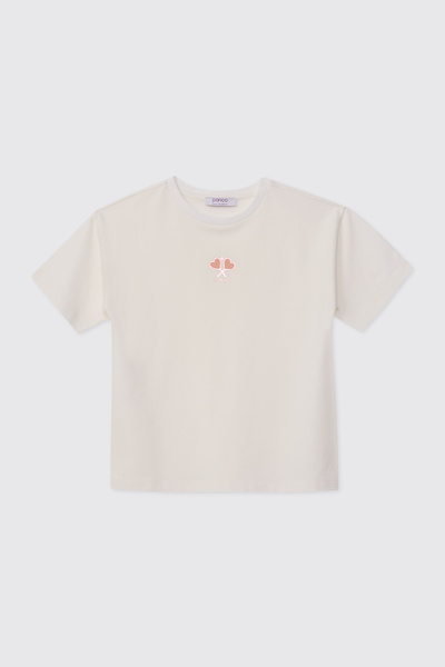 Panço Girl's Ecru T-Shirt