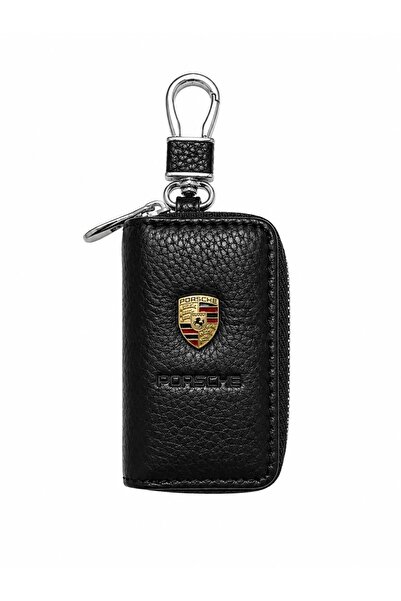idealaksesuar Porsche Leather Zippered Keychain Stylish Quality Accessory Bag...