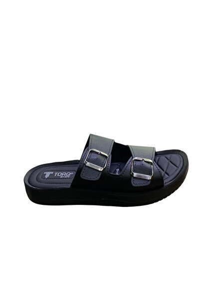 by efe Men's Double-Strapped Flat Sole Slippers