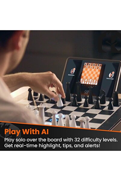 GoCube GoChess Mini - AI Electronic Chess Board Game, Light Up Chess Set for Adults & Kids for All Skill Levels with Online Play App - Perfect as a Gift for Smart Board Games Lovers