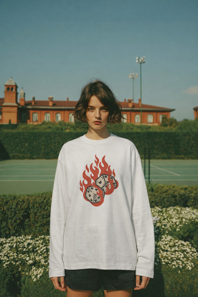 Grafftee Clothing Μακρυμάνικο μπλουζάκι με στάμπα και άνετη εφαρμογή