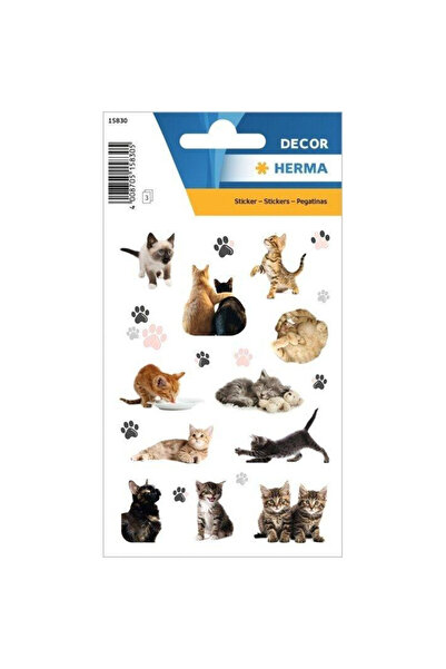 Herma Set stickere decorative Decor, pisici, multicolor, 3 blistere