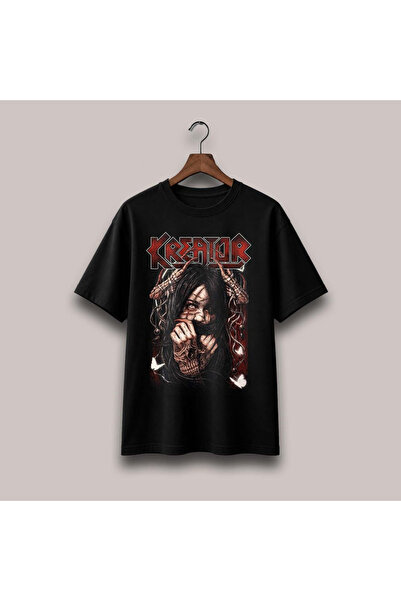 Grafftee Clothing تي شيرت كبير الحجم مطبوع عليه فرقة كريتور للجنسين