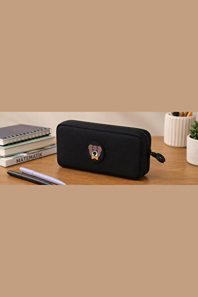 NEMO BAGS Unisex Black Pen Holder, Single Compartment Pen Case, Teddy Bear Lo...