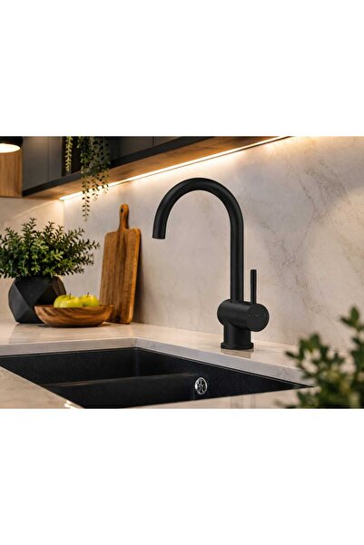 Home Μαύρη ματ βρύση κουζίνας, 360 °   περιστρεφόμενο στόμιο
