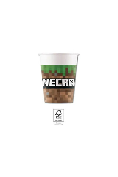 Godan Set 8 pahare Minecraft, Procos, Hartie, 200 ml, Multicolor