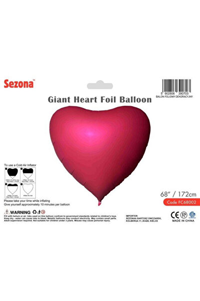 OEM Balon foliowy gigant Sezona inima bordo 172cm multicolor
