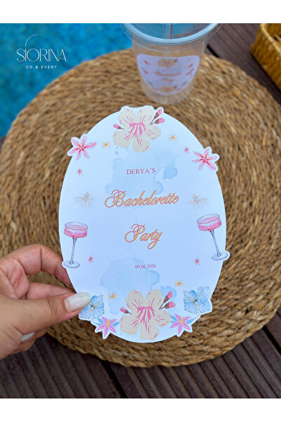 Siorina Co & Event Bachelorette Bride Doğum Günü Masa Kartı / Davetiye - 10 Adet