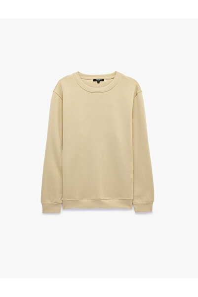 Koton Cotton Long Sleeve Raised Crew Neck Men's Basic Sweatshirt