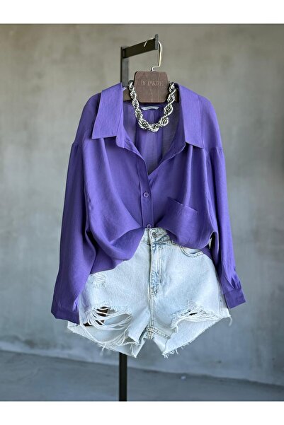 By Pakize Premium Düşük Omuzlu Oversize Gömlek