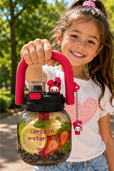 M&B WATER BOTTLE زجاجة مياه تونتون بتصميم لطيف - زجاجة فيتامينات/مشروبات - لل...
