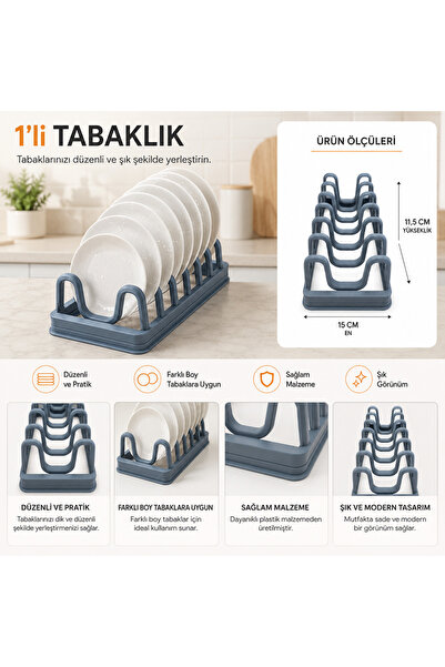 Turkco Stalak za tanjire sa 7 odjeljaka, organizator za tanjire na kuhinjskoj...
