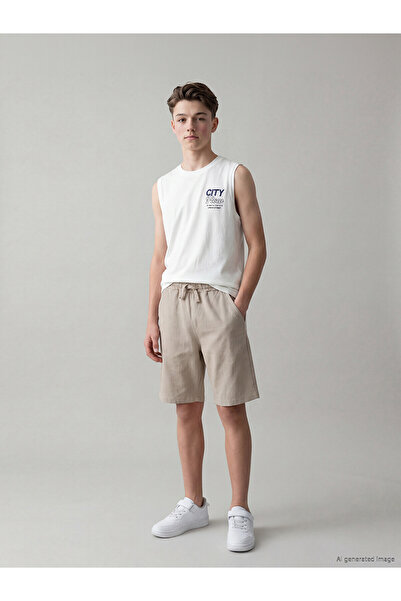 LC Waikiki Peak New Season Elastic Waist Basic Boys' Shorts