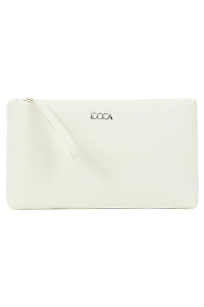 DOCA Γυναικεία βραδινή τσάντα clutch 23154 λευκή