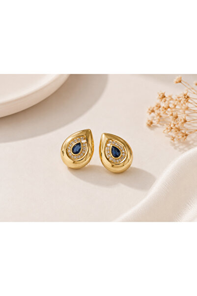 Archhazel Jewelery Zircon Stone Blue Drop Gold Xuping Clip-On Women's Earrings