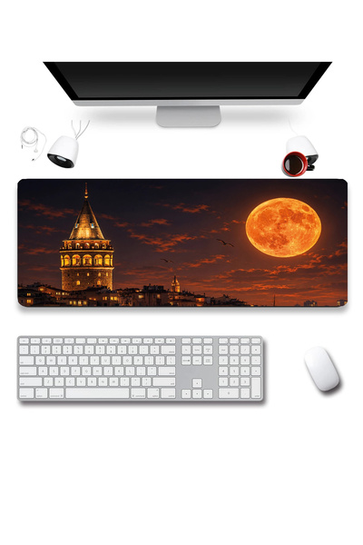 SonicTouch Keyboard Mousepad 32X70Cm Galata Night Seamless Smooth Liquid-Proo...