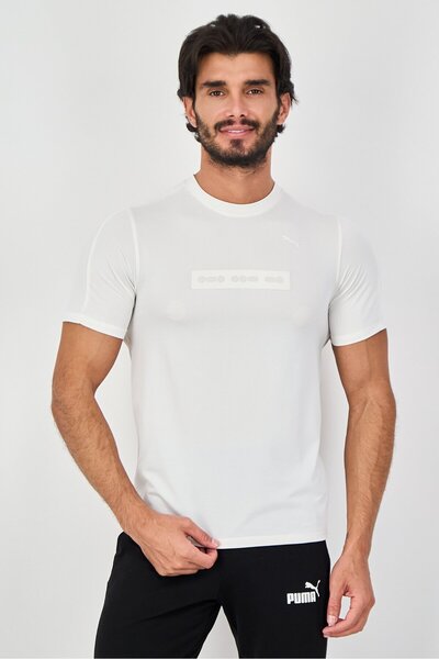 Puma Men Sportswear Fit Short Sleeve Training T-Shirt, Off White