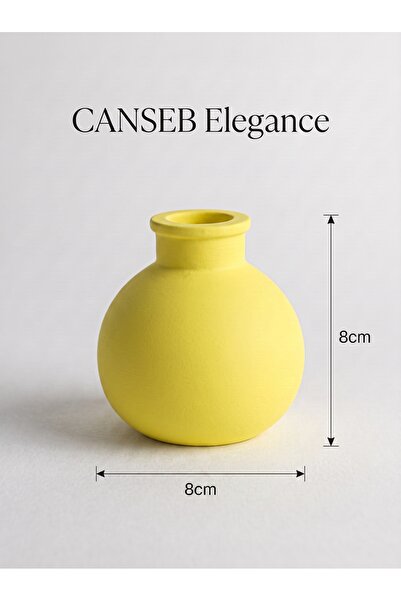 CANSEB Elegance بريميوم - أصفر ليموني - مزهرية صغيرة سمينة - 8x8 سم - صناعة ي...