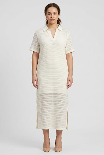 vivere Women Textured Midi Dress, Ivory