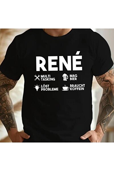 212Wear تي شيرت رجالي من Fun German RENE Crinkle مقاس كبير، مقاس كبير