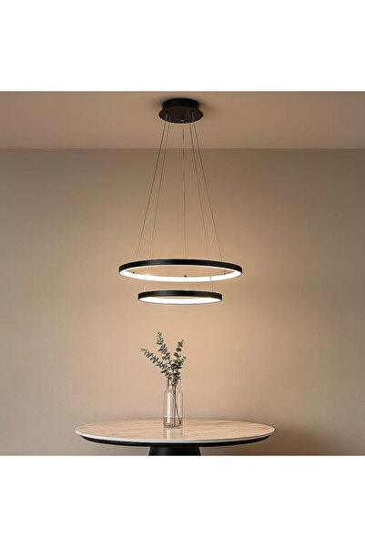 Hummer Modern Black Ceiling Light, Yellow Light Color, 40 + 60 Cm, 42 W.