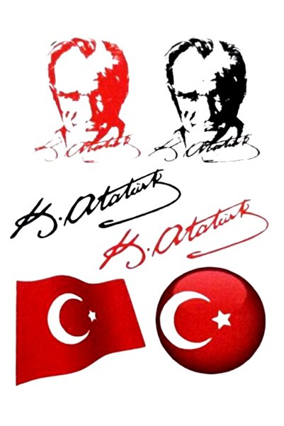 ekstrafix ملصق للأرضيات الصلبة أتاتورك والعلم 80×120 مم Sz-010 - 2 قطعة