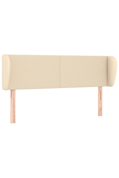 vidaxl Tăblie de pat cu aripioare crem 147x23x78/88 cm material textil