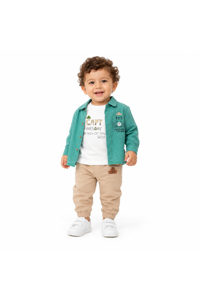 Generic Boy's Clothing Set 3 Pieces Shirt T-Shirt and Pant Size 18 Months