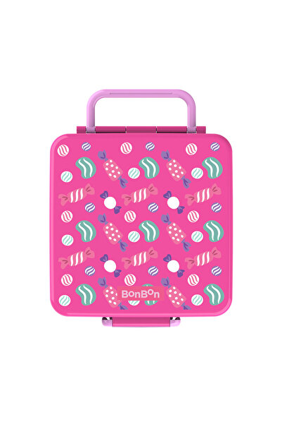 BONBON - 3/4-Compartment Candies Lunch Box With Insulated Food Jar - Dark Pink