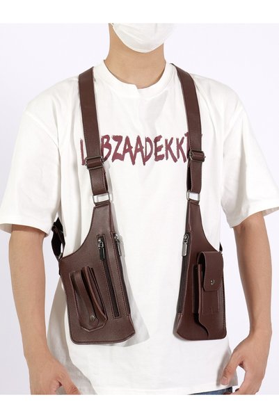 Damee Threads Anti-Theft Bag with Double Shoulder Armpit Bag, Underarm Strap Wallet Pocket Holster Phone Leisure Double Shoulder Pouch for Men